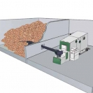 Sustav dopreme sječke/peleta krutim pužnim transportom s mješalicom i odvojenim pogonima